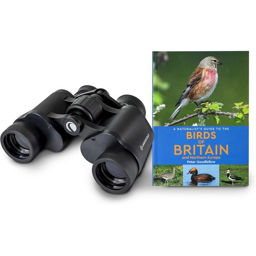 CLOUDDS_73151 Landscout 7X35Mm-Jumelles Étanches Pour Débutants Avec Revêtement En Caoutchouc,Lentille Traitée,Verre Optique K9,Guide Des Oiseaux De Grande Bretagne Et D¿Europe Du Nord,Noir