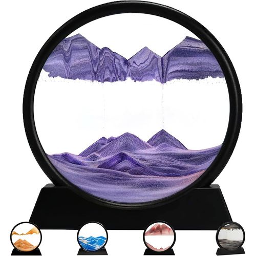 ytseazn-Sablier Decoratif,Sablier 3D,Sablier Liquide,Sablier Magique,Peinture De Sable,Cadeaux Sablier Deko Aesthetic Pour Bureau Salon Bureau Adultes Enfants (Violet 7"")