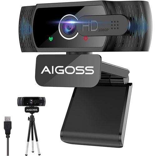 ytseazn-Full Hd 1080P Webcam Avec Privacy Shutter Et Trépied,Micro Intégré,Autofocus,Correction De La Lumière,Plug Play Sous Windows Macos Linux,Pour Pc/Mac/Portable/Tablette/Skype/Vidéo Zoom