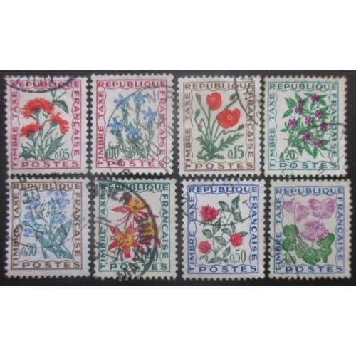 France Taxe Série N°95 Au 102 Fleurs Oblitérés
