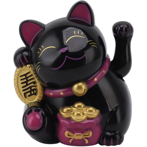 Ytseazn-Chat Porte-Bonheur Japonais De 14cm,Fonctionnant À Piles Avec Bras Ondulé,Décoration Chinoise Feng Shui Maneki Neko Pour L'argent De La Fortune Et La Bonne Chance,Pour