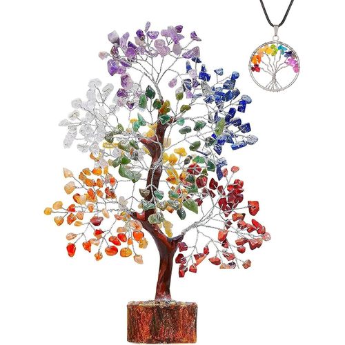 ytseazn-Arbre De Vie-Pierre De Guérison-Cristaux Et Pierres Précieuses-Feng Shui-Accessoires De Décoration Intérieure-Cadeaux Bonne Chance (Arbre De Vie 7 Chakras)