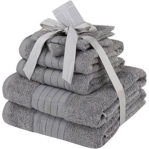 Ytseazn-Dreamscene Lot De 6 Serviettes De Bain Ultra Douces 100% Coton Égyptien Violet