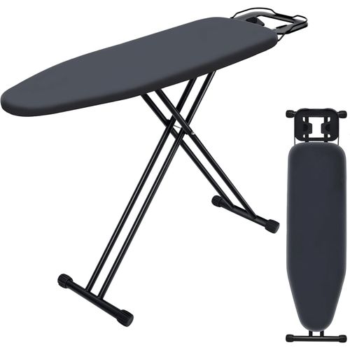 ytseazn-Planche À Repasser Deluxe Viofot-En Acier Épais-Pliable-Hauteur Réglable De 65 À 95cm-Convient À La Plupart Des Centrales Vapeur-Dimensions : 34 X 120cm-Noir/Gris (Noir,110 X 34)