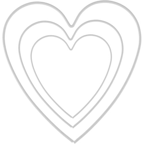 ytseazn-6 1294 400J¿Lot De 3 Cadres En Métal Blanc En Forme De C?ur De 15cm,20cm Et 28cm,Idéal Pour Le Bricolage,Comme Attrape-Rêves,Murale Ou Pour Les Décorations Florales