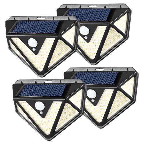 Lampe Solaire À 166 Led Avec Détecteur De Mouvement, Imperméable Conforme À La Norme Ip65, Grand Angle, 3 Modes D'éclairage, Luminaire D'extérieur, Idéal Pour Un Jardin Ou Un Mur, 270 Diodes