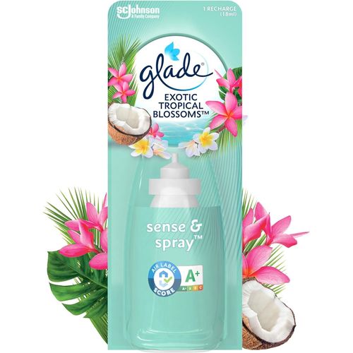 Ytseazn-Sense & Spray Recharge Diffuseur À Détection De Mouvement-Infusé Aux Huiles Essentielles-Jusqu'à 2 Mois De Parfum-Tropical Blossom-1 Recharge 
