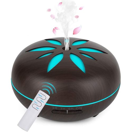 ytseazn-Diffuseur D'Huile Essentielle 550Ml,Humidificateur D'Air Ultrasonique Brume Arôme Parfum Electrique Avec Télécommande 7 Couleurs Changeantes Arrêt Automatique Pour Chambre/Salon/Spa/Yoga