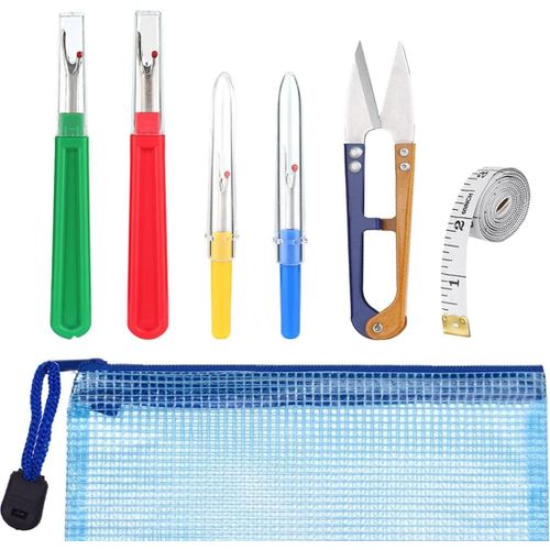 Ytseazn-Coupe Fil Couture,Kit De Couture,7 Pièces-Coupe Fil Couture,Découseur Coupe-Fil,Ruban À Mesurer Et Sac De Rangement Pour Couture