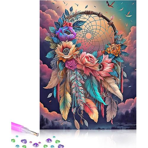 Ytseazn-Broderie Diamant Kit Complet,Diamond Painting Attrape Reve,Painting Diamant,Artisanat Exquis Et Brillant,Peinture Diamant Bricolage Qui Peut Être Utilisée Comme Décoration De La Maison