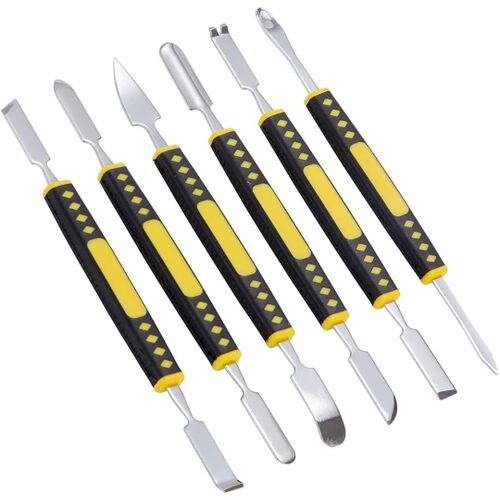 Ytseazn-Ifixit¿Kit Demontage Pc Portable,Jeu De Spatules En Métal,6 Spatules Pour Faire Levier,Ouvrir,Set Outils,Réparer Électronique (Tablette,Téléphone,Etc)