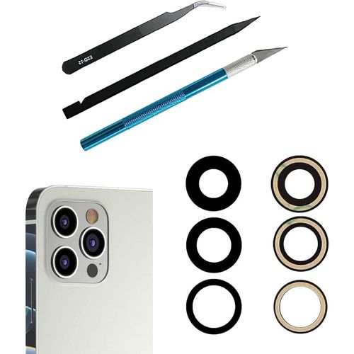 Ytseazn-Lentille De Rechange Arrière En Verre Saphir Pour Iphone 12 Pro Max 6,7"",Avec Kit D'outils De Réparation,Anti-Rayures Et Étanch