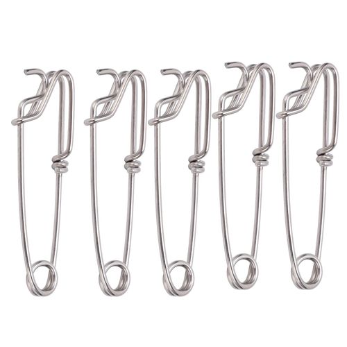 Lot De 5 Clips De Ligne Longue, Connecteurs De Peche En Mer A Oeil Ferme, Boucle De Suspension, Outil A Goupille Rapide, 3,0 Cm X 110 Mm
