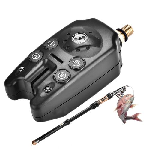 Detecteur De Touche De Poisson Electronique A Led, Indicateur Sonore Et Lumineux (Noir)