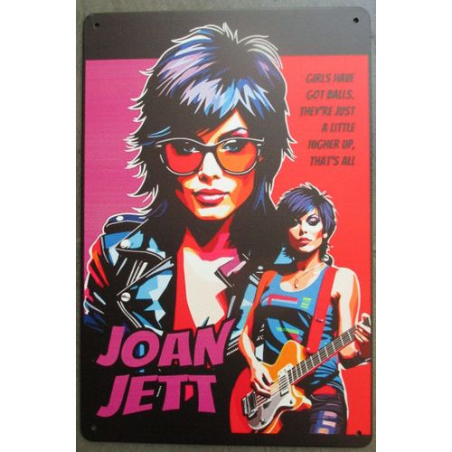 Plaque Rock Star Joan Jett Coloré 30x20cm Tole Style Affiche