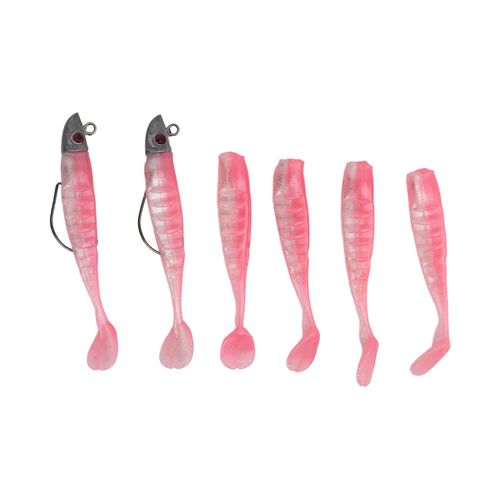 Lot De 2 Leurres De Peche Souples En Silicone Pour Eau Salee Et Eau Douce, Rose