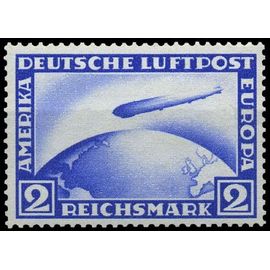 Allemagne, Rép. De Weimar, 1928 - Rare - Beau Timbre De Poste Aérienne Yvert N° 36, Dirigeable Graf Zeppelin, 2 Mk. Bleu Outremer, Neuf*