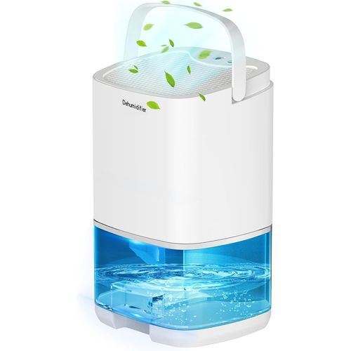 CLICKSELL-Déshumidificateur Pour La Maison, 1000 Ml Avec Arrêt Automatique, Petit Déshumidificateur Portable Ultra Silencieux Contre L'Humidité Et La Moisissure, Chambre À Coucher, Salle De Bain, Bla