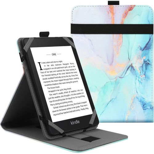 CLICKSELL-Coque De Protection Universel Pour Kindle Paperwhite Kobo Liseuse 6 Pouces, Étui Folio Compatible Avec La Liseuse Sony/Kobo/Tolino/Pocketbook/Kindle 6"",Avec Support Multi Angles-Marble Blue