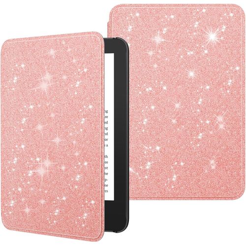 CLICKSELL-Étui Compatible Avec 6"" Kindle 11E Génération Version 2024/2022 & Version Internationale, Coque Légère Avec Réveil/Sommeil Automatique Pour Liseuse Kindle 2024 11E Gén., Rose Pailleté