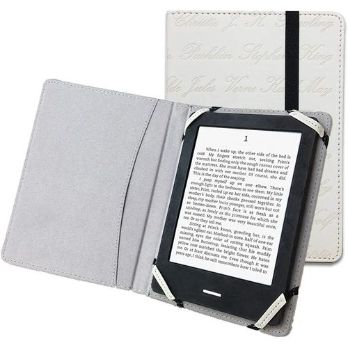 CLICKSELL-Housse Étui En Cuir Pu Nom De L'Auteur Imprimé Pour Liseuse Lecteur Ebook De 6" Pour Sony/Kobo/Pocketbook/Nook/Tolino 6 Pouces
