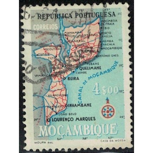Mozambique 1954 Mappe De Moçambique Carte Géographique 4 Escudos Y&T Mz 447 Su