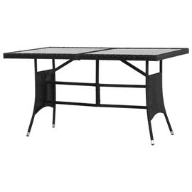 Prolenta Premium - Table De Jardin Noir 140x80x74 Cm Résine Tressée