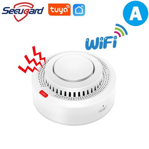 Détecteur de fumée WiFi Tuya,capteur d'incendie,maison de fumée,alarme sonore 80db,système de sécurité pour maison intelligente,combinaison de messages Push APP - Type 1pcs