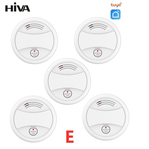 Détecteur de fumée d'incendie Wifi,système d'alarme de sécurité pour jardin,cuisine,maison,bureau,Tuya SmartLife,contrôle avec application,capteur - Type Set-E 5pcs