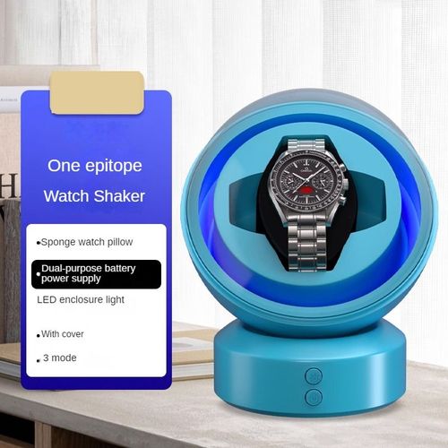 Boîte De Remontoir De Montre De Luxe,Présentoir De Montre Silencieuse,Boîte De Rangement Non Magnétique,Rotation Automatique,Organisateurs En Acrylique Transparent,Emballage D - Type 1 Watches Blue