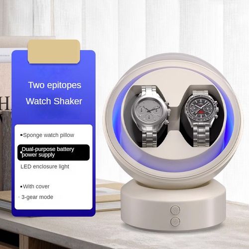 Boîte De Remontoir De Montre De Luxe,Présentoir De Montre Silencieuse,Boîte De Rangement Non Magnétique,Rotation Automatique,Organisateurs En Acrylique Transparent,Emballage - Type 2 Watches White