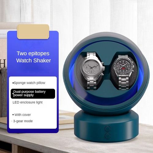 Boîte De Remontoir De Montre De Luxe,Présentoir De Montre Silencieuse,Boîte De Rangement Non Magnétique,Rotation Automatique,Organisateurs En Acrylique Transparent,Emballage - Type 2 Watches Green