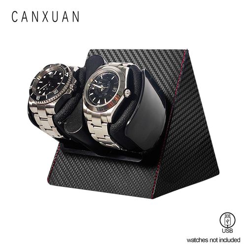 Remontoir De Montre Automatique,Boîte De Remontage De Montre,Câble Usb Non Couvert Uniquement,Fibre De Carbone Triangulaire,Motif Crocodile,1 Pièce - Type Carbon Fiber Pattern