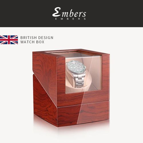 Embers Noir Piano Laque Remontoir De Montre Batterie Boîte De Montre Automatique 2 Montres Stockage - Type M11032