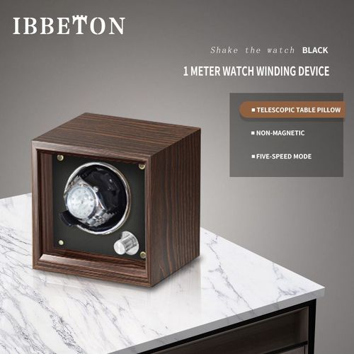 Yibidun-Remontoir De Montre Mécanique Existent,Boîte En Bois De Luxe Avec Lumière Led Et Couvercle,Capteur,Coffre-Fort De Rangement - Type E-1-1