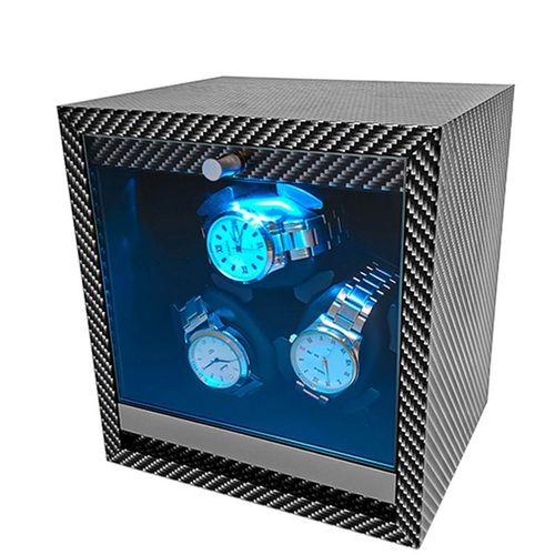 Remontoir De Montre À 3 Fentes Pour Montres Automatiques,Boîte De Rangement,Boîtier De Montre Mécanique Anti-Poussière,Coffre-Fort,Lumière Ambiante Led - Type Usb Power Supply #A