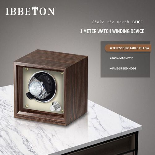 Yibidun-Remontoir De Montre Mécanique Existent,Boîte En Bois De Luxe Avec Lumière Led Et Couvercle,Capteur,Coffre-Fort De Rangement - Type E-1-2