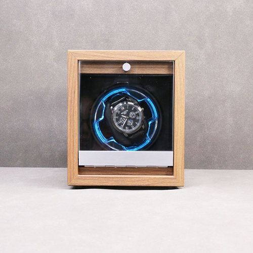 Agitateur De Montre Mécanique Verticale En Bois,Motif De Brochure Noire,Décoration Domestique,Boîte À Remontage Électrique - Type Black