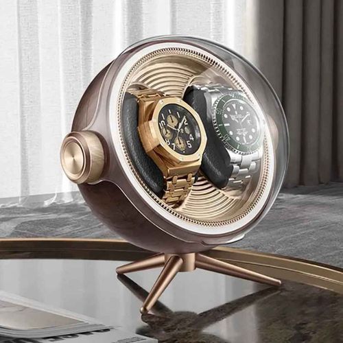 Remontoir De Montre Existent De Luxe Avec Zéro Magnétisme,Boîte De Rangement Mécanique De Oral Et,Dispositif De Remontage Silencieux Pour La Maison - Type 2 Bits-Wood Grain