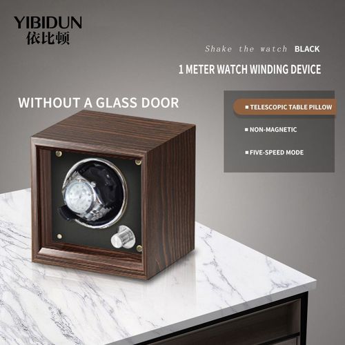 Remontoir De Montre De Luxe En Cuir,Bobine De Montre Automatique,Fente Haut De Gamme,Boîte De Montre Automatique En Bois,Clé,Moteur Silencieux,Armoire De Montre - Type E-1-1