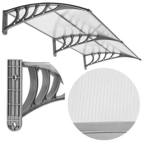 Auvent Pour Porte D'entrée - Springos - 80x200cm - Polycarbonate - Aluminium - Design Moderne
