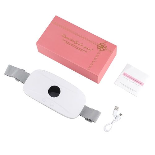 Ceinture Chauffante Menstruelle,3 Vitesses,Masseur Électrique Vibrant Pour Le Ventre,Soulagement De La Douleur,Taille,Ventre,Ceinture Chauffante Abdominale - Type White