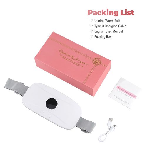 Masseur Électrique Du Ventre,Coussin Chauffant Vibrant À 3 Vitesses Pour La Taille Menstruelle,Le Ventre,Ceinture Chaude Utérine,Masseur Musculaire Abdominal - Type White