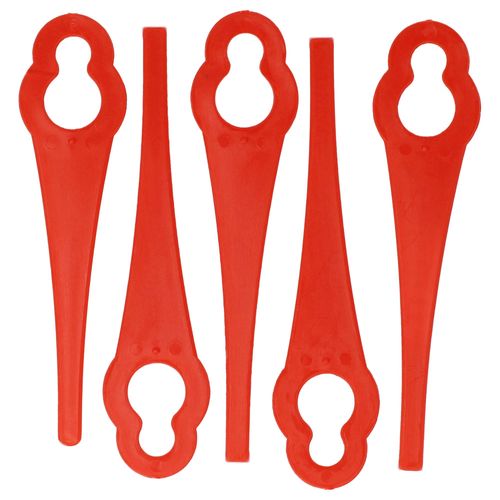 vhbw 5x Lames remplacement pour Ozito PXCLTA-20, PXCLTA-20U pour taille gazon - Lames de rechange, rouge, nylon / plastique