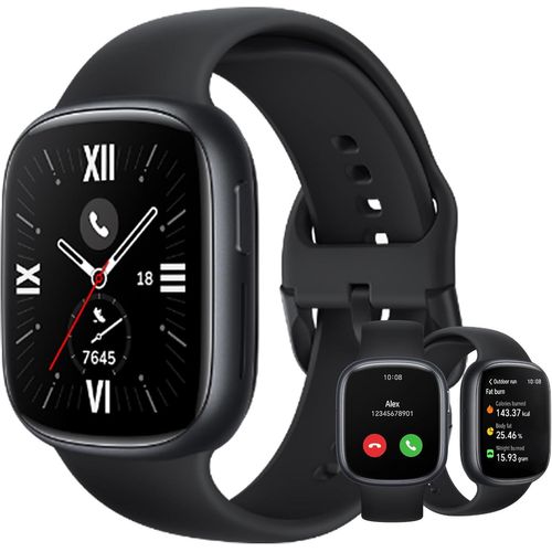 Chenquansarl-Watch 4 Montre Connectée Amoled 1,75 Pouces Design Élégant 60 Hz 5 Atm 451 Mah Batterie 14 Jours Temps D'utilisation Bluetooth Appel 4 Go Rom Noir