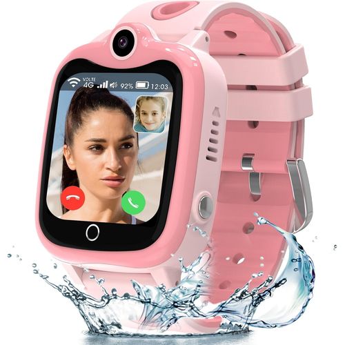 Chenquansarl-Montre Connectée Enfant, Enfant Gps Montre Connectée Avec Appel, Chat Vidéo, Sms, Mode Classe, Sos, Réveil, Montre Téléphone Enfants Pour 3-12 Ans Garçons Filles((Rose)