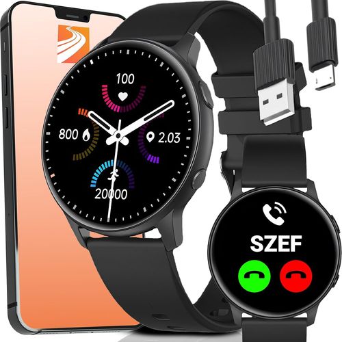 Chenquansarl-Montre Connectée Homme Femme 1.3 Pouces Écran Tactile Smart Watch Avec Bluetooth 5.0 Ip68 Étanche Fitness Montre 140mah Tracker D'activité Moniteur De Sommeil Podomètre Sport Montre Noir