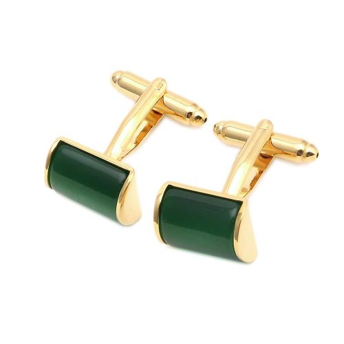 1 Paire Élégante Pierre Opale Verte Hommes Mariage Fête Cadeau Chemise Boutons De Manchette Nouveau Chaud