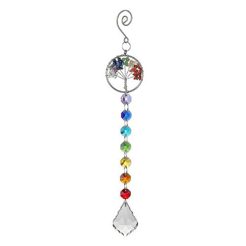 Arbre de vie 7 pierres de Chakra cristaux de guérison Feng Shui Tenture murale ornement