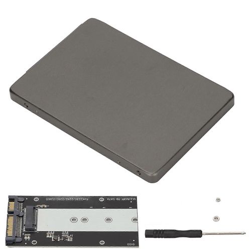 Boîtier SSD NGFF M.2 vers SATA3.0 6 Gbit/s Haute dissipation thermique Ultra mince 2,5 pouces SSD Adaptateur de disque dur Boîte Gris
